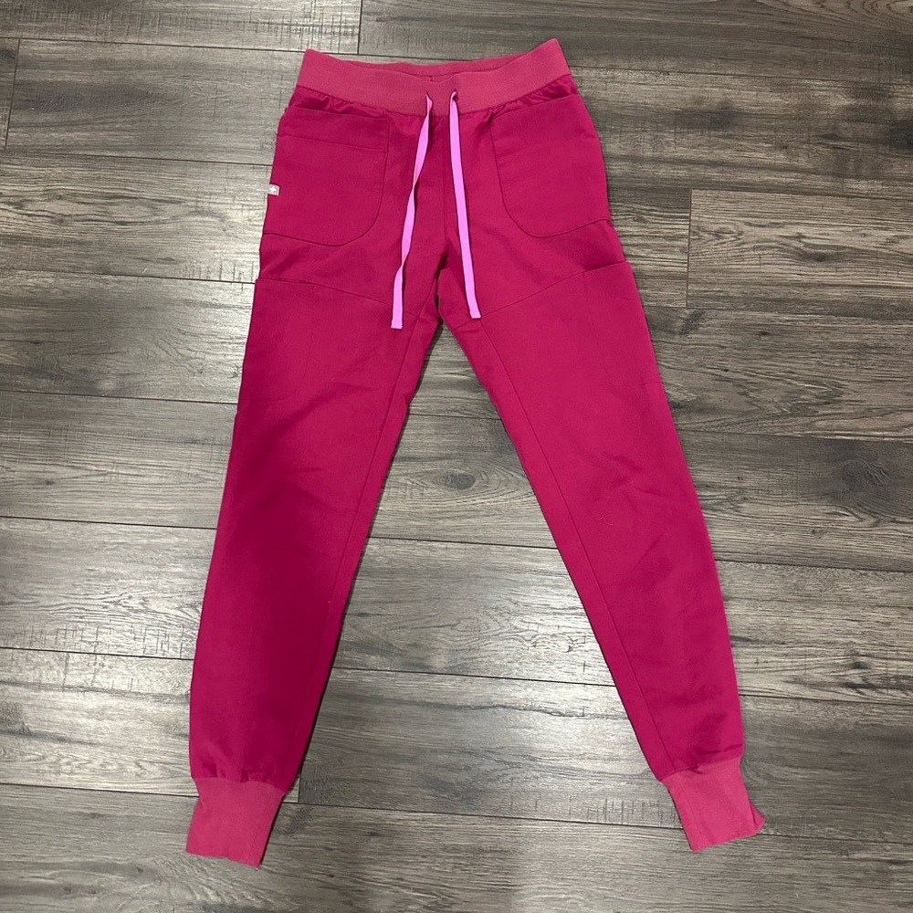 COPY - FIGS High Waisted Nepal Jogger Scrub Pants in Dark Magenta